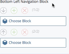 scroll down to bottom of page before Related Links to select your left navigation block